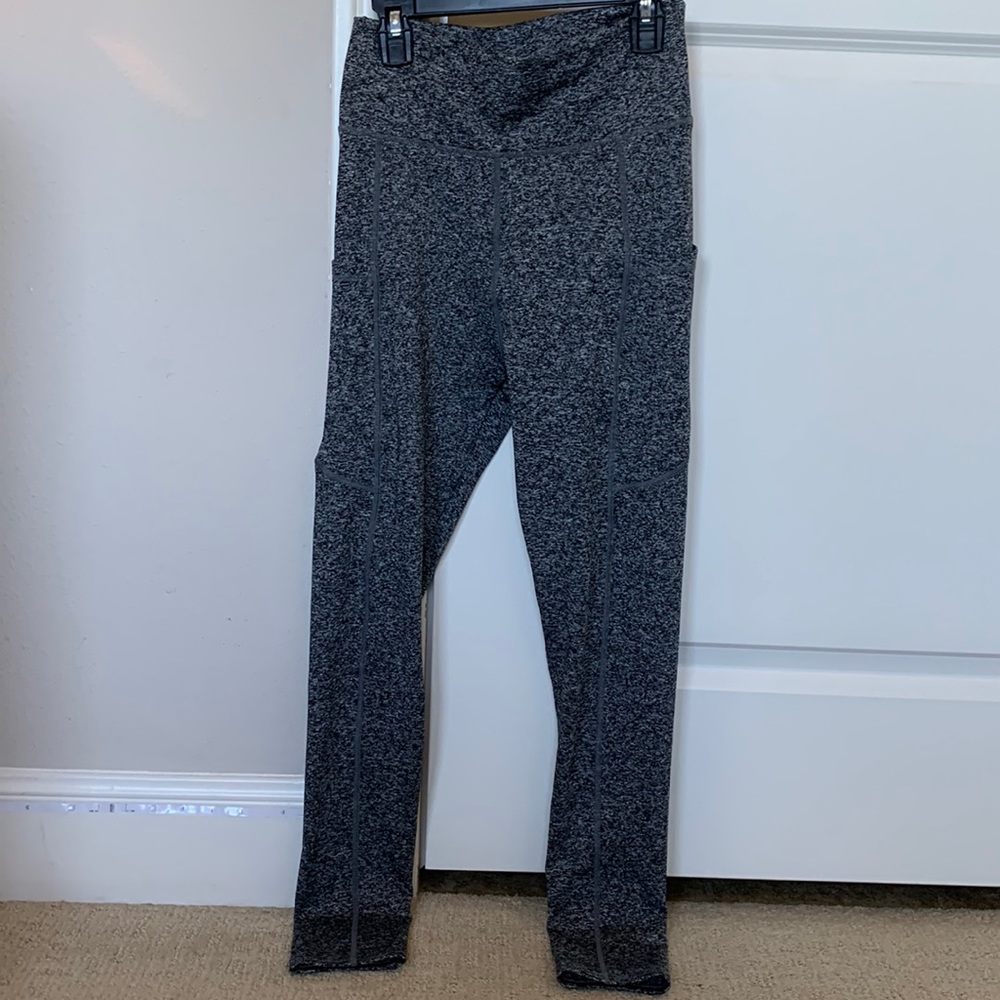 grey athletics leggings , full length